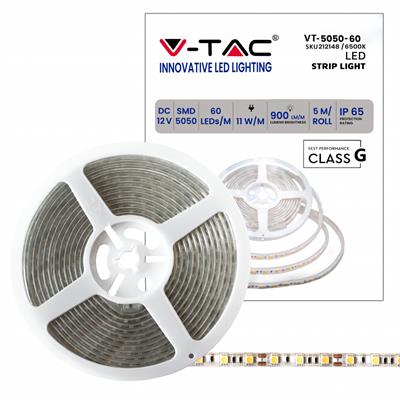 Strip LED SMD5050 11W/m 5m 60 LED/m 12V 6500K IP65 10mm