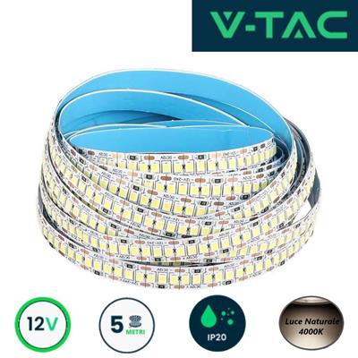 Strip LED SMD2835 18W/m 5m 240 LED/m 3000Lm/m 12V 4000K IP20
