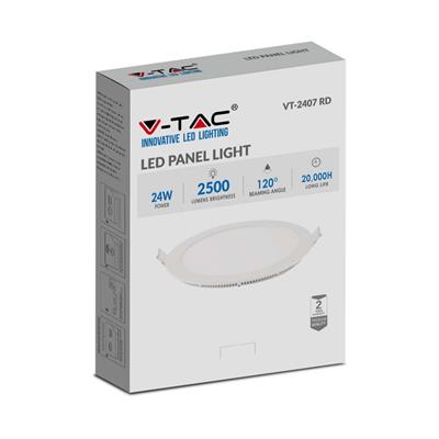 Mini Pannello LED 24W Montaggio ad Incasso Rotondo 6400K
