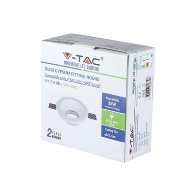 Portafaretto LED da Incasso Rotondo in Gesso Bianco 120mm