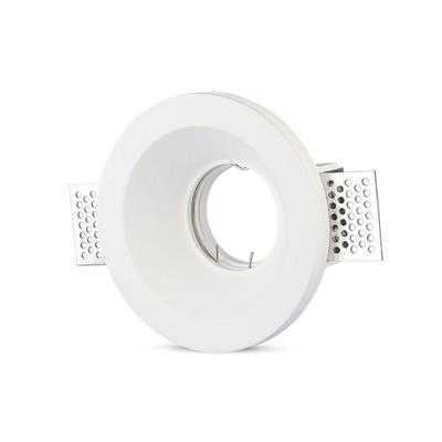 Portafaretto LED da Incasso Rotondo in Gesso Bianco 120mm