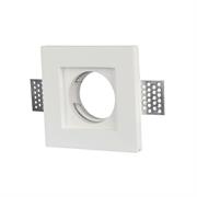 Portafaretto LED da Incasso Quadrato in Gesso Bianco 10x3 cm