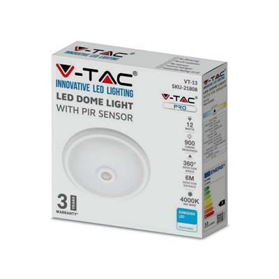 Plafoniera LED Chip Samsung Rotonda 12W con Sensore PIR 4000K