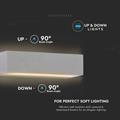 Lampada LED da Muro Rettangolare 12W Doppio Fascio grigio 6400K