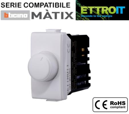 Regolatore dimmer 100/1000W ON-OFF comp.Matix bianco
