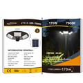 Campana solare LED 200W luce bianca crepuscolare telecomando
