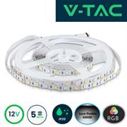 Strip LED SMD5050 8W/m 5m 60 LED/m 12V RGB + 6500K IP20 10mm