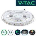 Strip LED SMD5050 8W/m 5m 60 LED/m 12V RGB + 6500K IP20 10mm