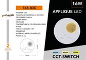 Applique LED da parete 16W Tonalità Luce 3in1 3000K/4000K/6500K