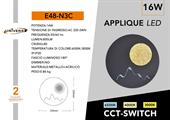 Applique LED da parete 16W Tonalità Luce 3in1 3000K/4000K/6500K
