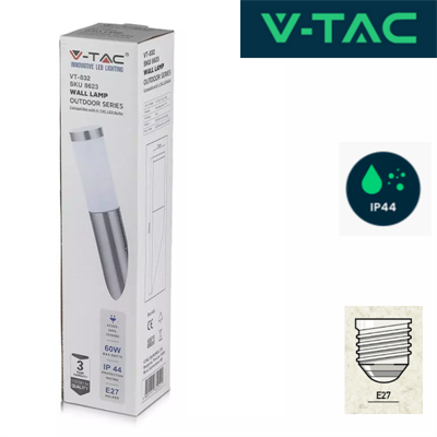 Lampada LED in Acciaio con Portalampada E27 Fissaggio Diagonale
