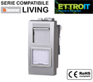 Presa LAN RJ45 CAT6 Grigia Compatibile con BTicino® Living