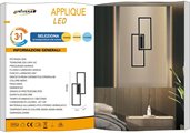 Applique Nera LED 32W da Parete Tonalità Luce 3in1