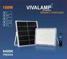 Faro Solare LED 100W con Pannello Luce Fredda 6400K IP65
