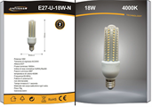 Lampadina Tubo LED 18W Attacco E27 Luce Naturale 4000K