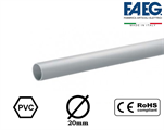 Tubo Rigido Grigio in PVC 3 Metri Ø20mm