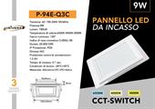 Pannello LED da Incasso quadrato in Vetro 9W Tonalità Luce 3in1