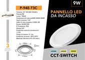 Pannello LED da Incasso rotondo in Vetro 9W Tonalità Luce 3in1