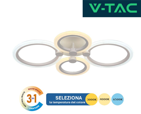 Lampadario LED 45W Dimmerabile Tonalità Luce 3in1