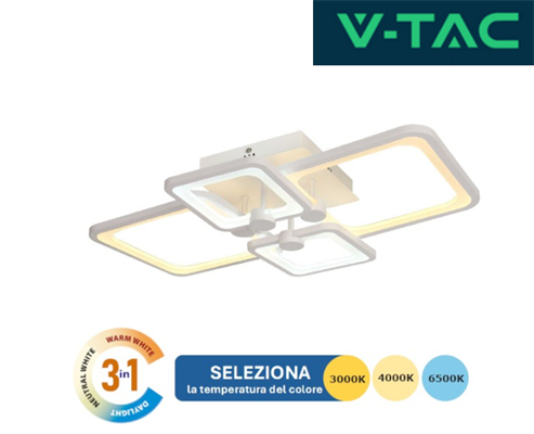 Lampadario LED 74W Dimmerabile Tonalità Luce 3in1