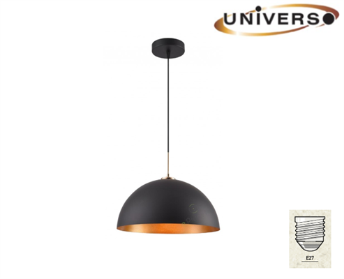 Lampadario a Sospensione con Campana in Metallo Attacco E27