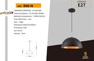 Lampadario a Sospensione con Campana in Metallo Attacco E27