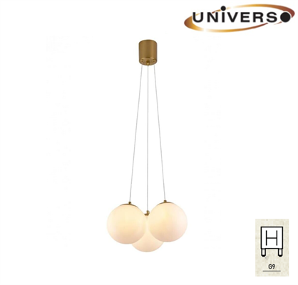 Lampadario a Sospensione con 3 Sfere Attacco G9