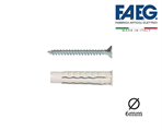 Tassello GX Nylon Ø 6mm con Vite 4,5x40mm