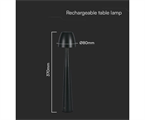 Lampada Nera Touch LED 3W Tonalità Luce 3in1 Ricaricabile