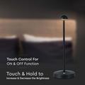 Lampada Nera Touch LED 1,6W Ricaricabile Tonalità Luce 3in1