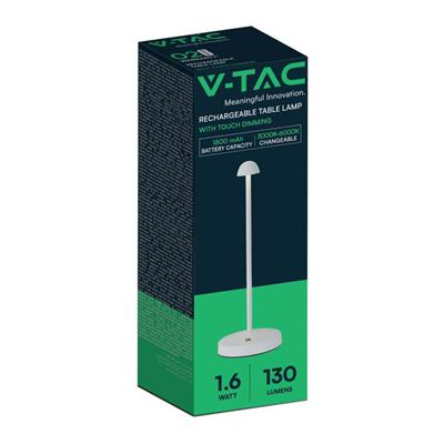 Lampada Bianca Touch LED 1,6W Ricaricabile Tonalità Luce 3in1