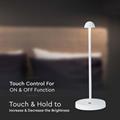 Lampada Bianca Touch LED 1,6W Ricaricabile Tonalità Luce 3in1