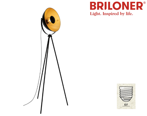 Lampada da Terra in Metallo con Portalampada E27 Altezza 148cm