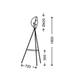 Lampada da Terra in Metallo con Portalampada E27 Altezza 148cm