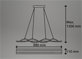 Lampadario LED 14,5W Luce Calda 3000K 3600Lm
