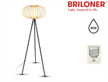 Lampada da Terra Metallo Bamboo Portalampada E27 Altezza 153cm