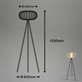 Lampada da Terra Metallo Bamboo Portalampada E27 Altezza 153cm