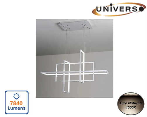 Lampadario LED 98W a Sospensione Luce Naturale 4000K 7840Lm