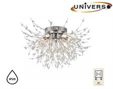 Lampadario Argento con Attacchi G9 e Fili in Acciaio