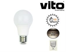 Lampadina LED 15W Attacco E27 A60 Luce Naturale 4000K