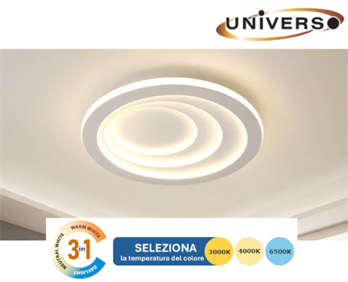 Lampadario LED 70W da Soffito Tonalità Luce 3in1 con Telecomando