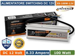 Alimentatore 100W 12V Stagno IP67 Metallico Stabilizzato IP67