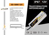 Alimentatore 100W 12V Stagno IP67 Metallico Stabilizzato IP67