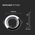 Portafaretto LED da Incasso Rotondo Silver Cromato Kit 2pz