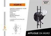 Applique a muro E27 in metallo nero
