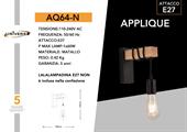 Applique a Muro Metallo Nero e Legno Portalampada E27 IP20