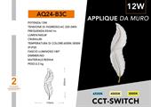 Applique a muro led a foglia bianca e oro 12w 3 colori