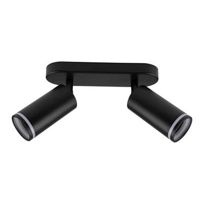 Applique a muro orientabile nero doppio GU10 alluminio