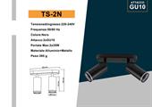 Applique a muro orientabile nero doppio GU10 alluminio