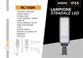 Lampione stradale led 100W con staffa a snodo 4000K 220v